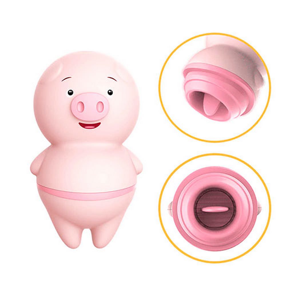 Cerdito Estimulador Oral – Recargable, Silicona Médica, 6 Modos de Vibración