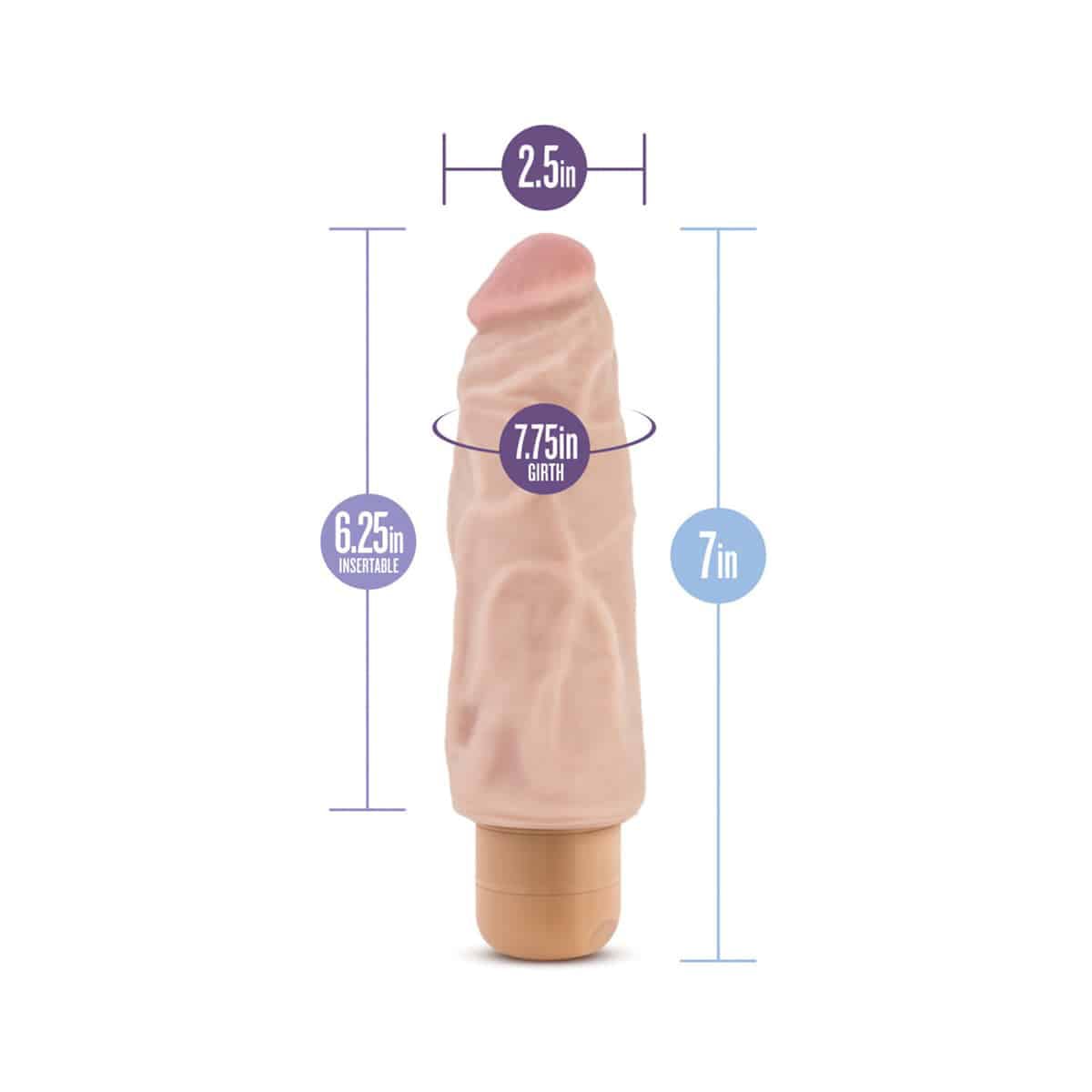 Blush Dr. Skin - Vibrador Realista 7 Pulgadas con Vibracion
