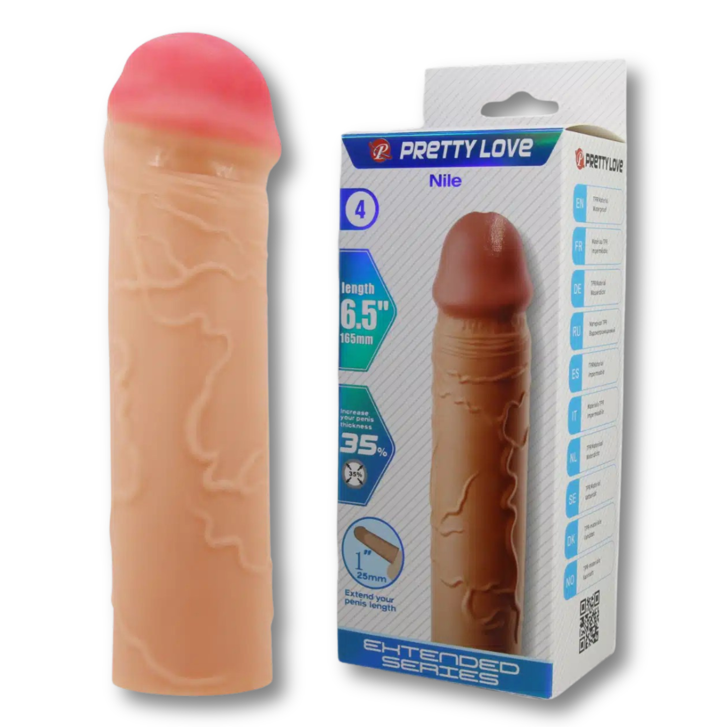 Funda Realista para Pene con Extensión 6.5" | Silicona Médica Premium Flexible