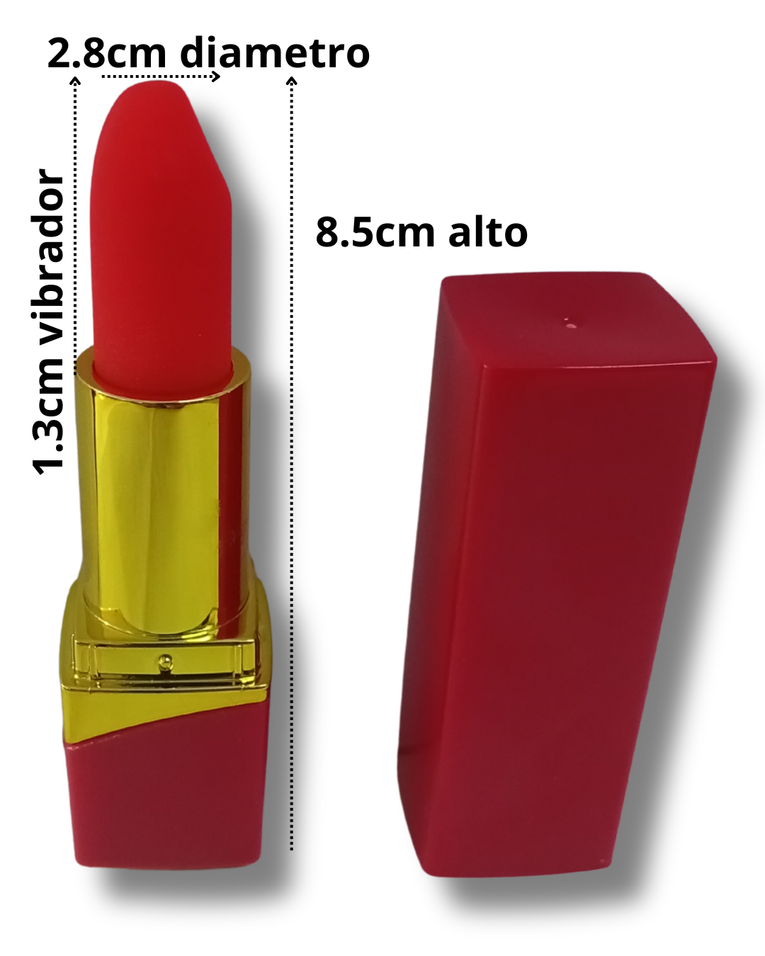 Lápiz Labial Vibrador Discreto Recargable con Carga Magnética
