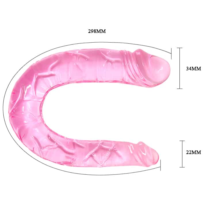 Double Dong - Dildo Doble en Gelatina Rosa