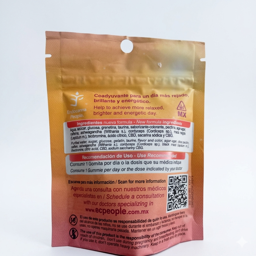 Active Day Coffee Up! - Gomitas con CBD, Ashwagandha, Maca Negra y Cordiceps