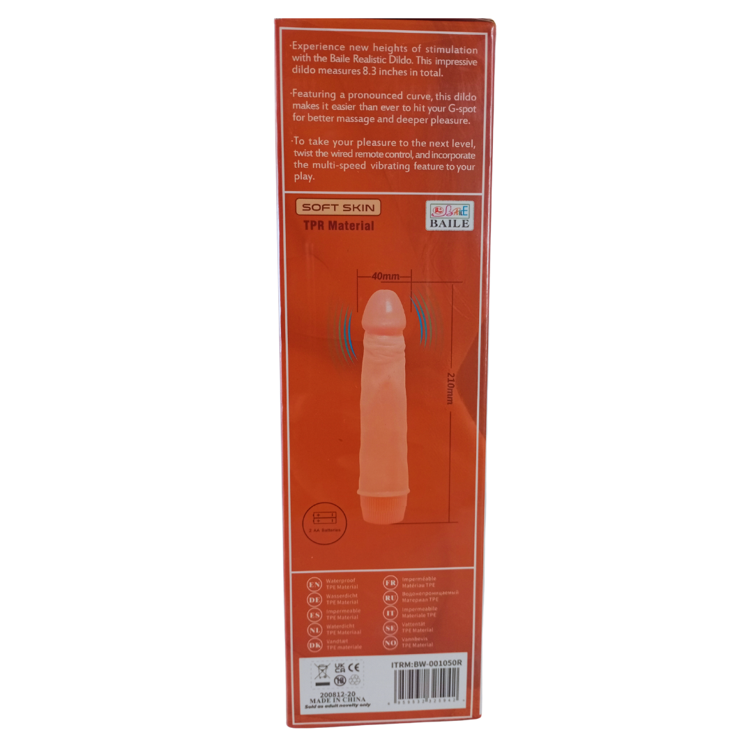 Vibrador Realista Baile Barbara 21.5 cm con Vibración Multi-Velocidad
