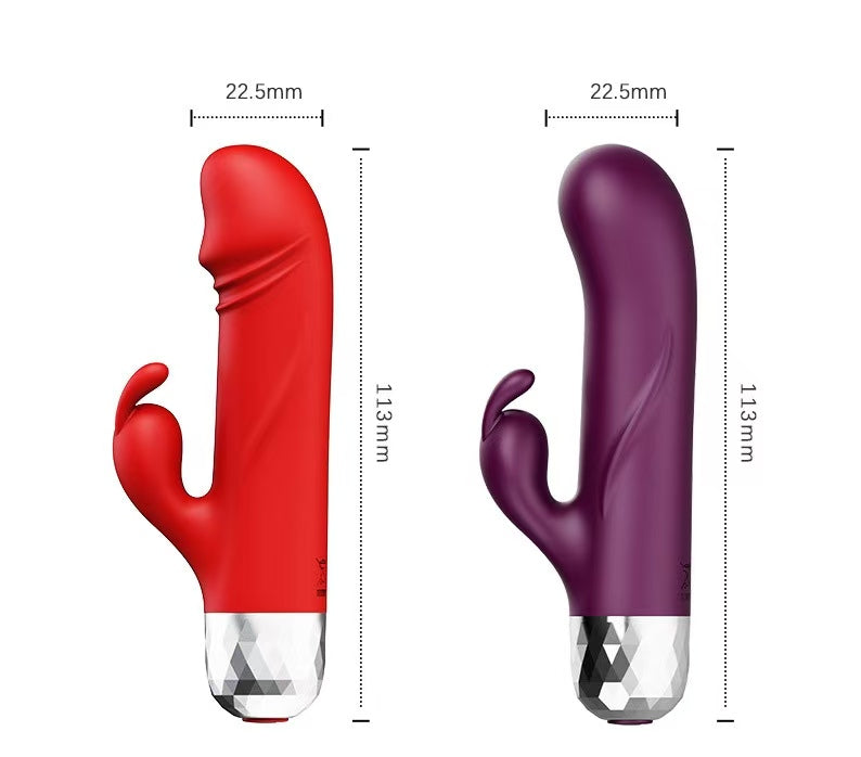 Mini Vibrador Premium de Silicona Medica con Estimulador
