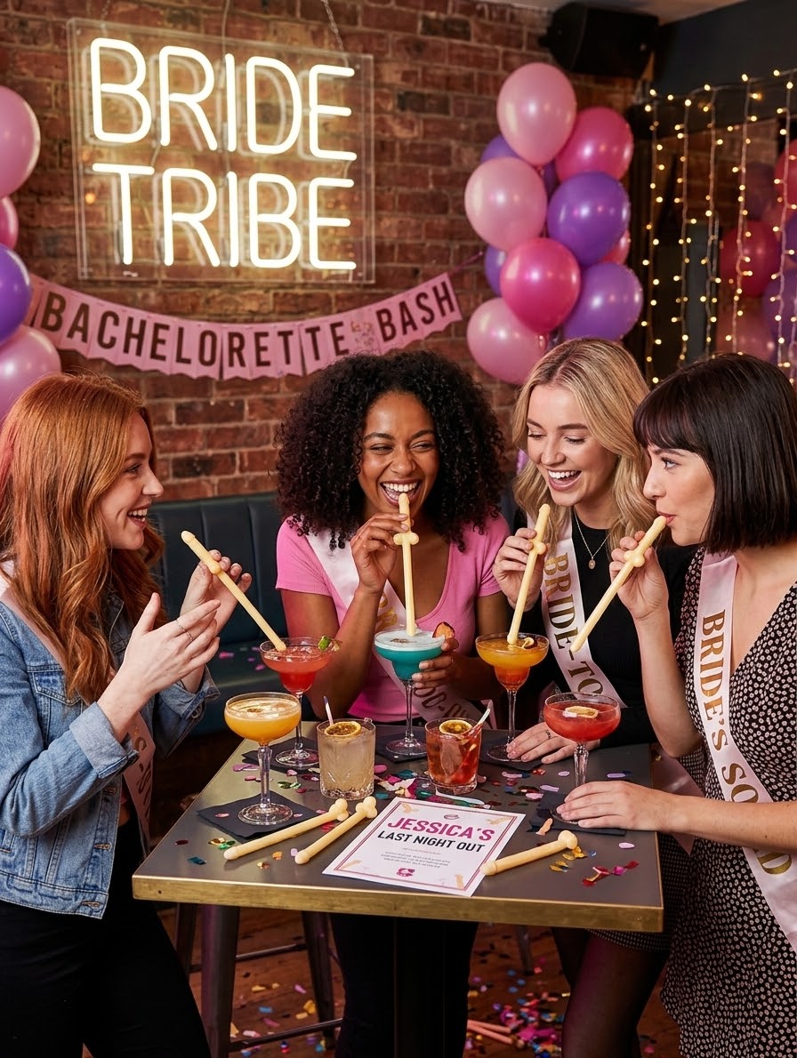 Popotes decorativos para bebidas en una celebración temática