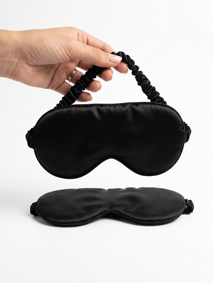 Antifaz para Dormir de Seda Negro - Unisex