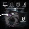 Anillo Vibrador Doble para Pene de Silicona Organica con Carga Magnetica Negro