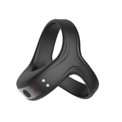 Anillo Vibrador Doble para Pene de Silicona Organica con Carga Magnetica Negro