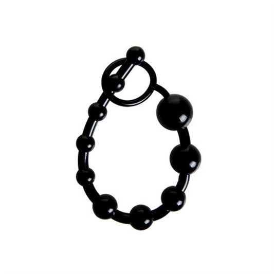 Bolas Anales con Anillo de Silicona Negras