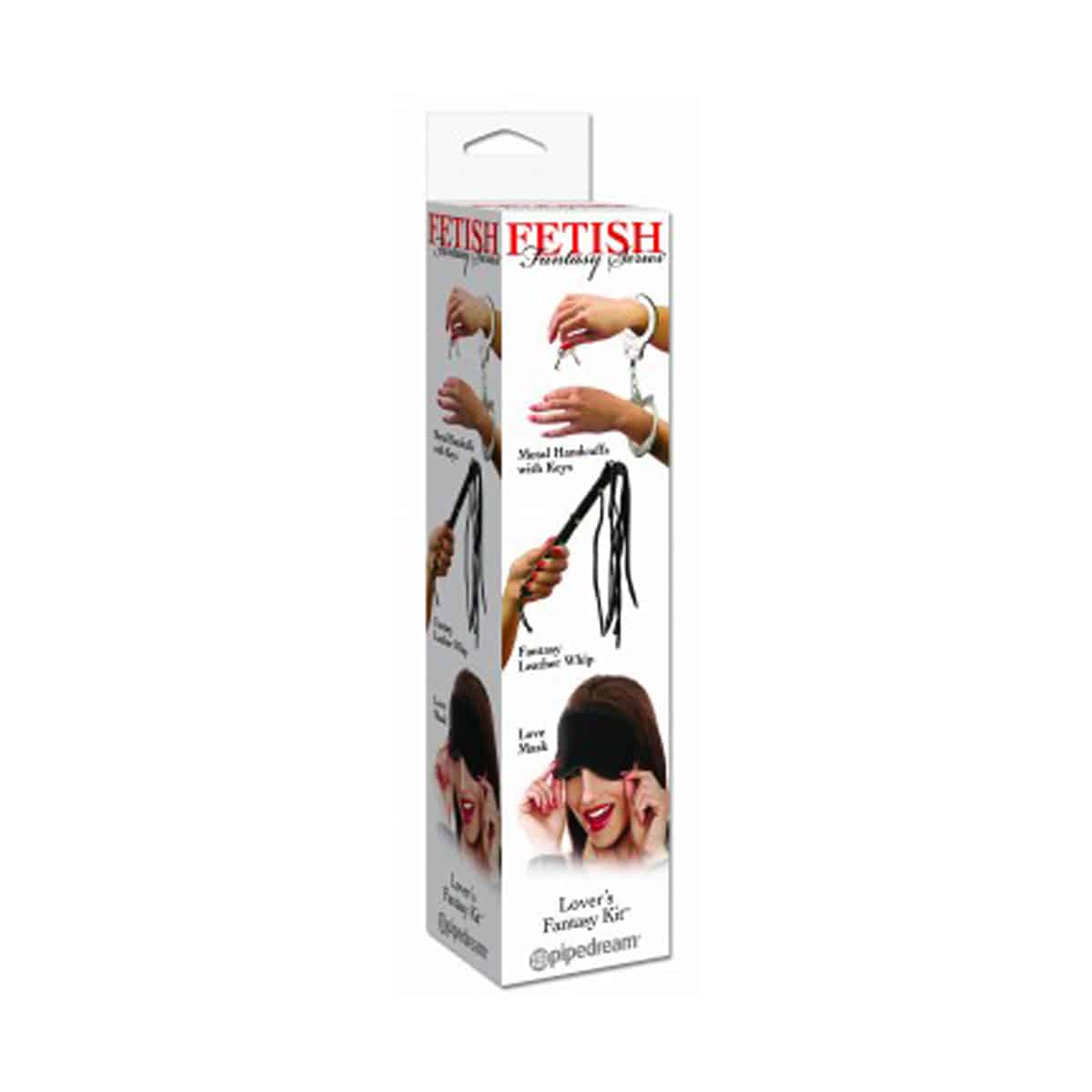 Kit Premium de 3 Piezas con Esposas Metálicas, Antifaz y Látigo