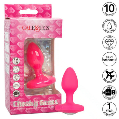 Plug recargable USB Cheeky Gems mediano rosa | CalExotics