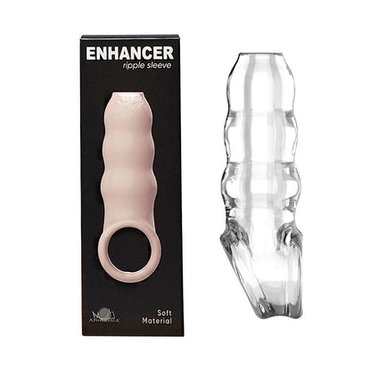 Funda Extensora para Pene Enhancer Ripple Sleeve Transparente Material Suave