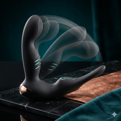 Masajeador de Prostata con Control Remoto y Anillo Vibrador de Silicona