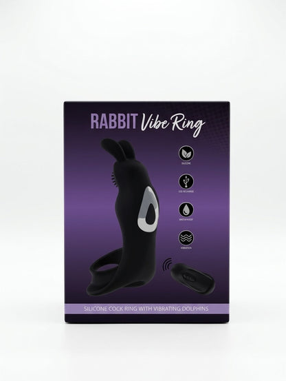 Anillo vibrador recargable Rabbit con control remoto y 10 modos