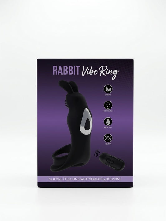 Anillo vibrador recargable Rabbit con control remoto y 10 modos