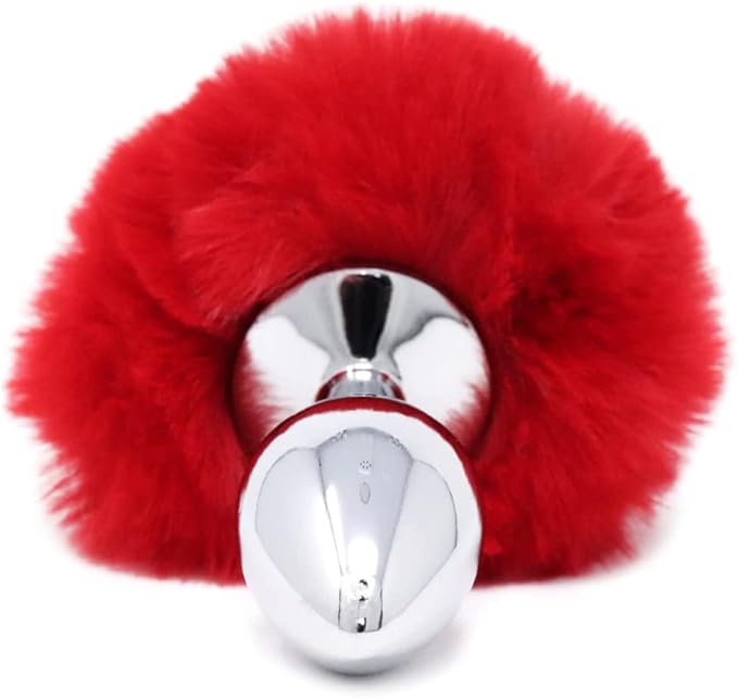 Plug Anal Metálico con Cola de Conejo – 7cm Total 4cm Insertable Principiantes Juegos de Rol