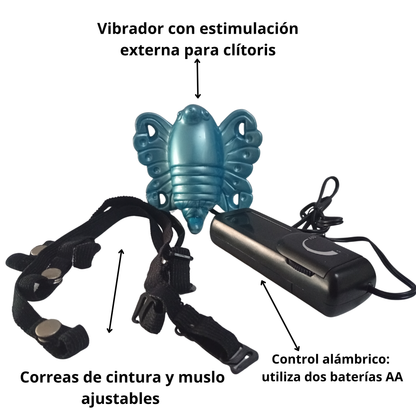 Vibrador Estimulador de Clítoris Mariposa con Correas Ajustables