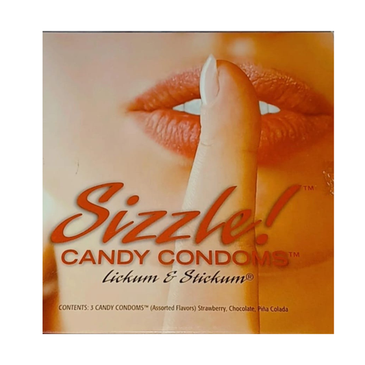 Sizzle! Candy Condoms Lickum & Stickum 3 Sabores