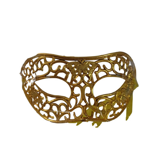 Antifaz Veneciano Dorado Calado Filigrana Unisex