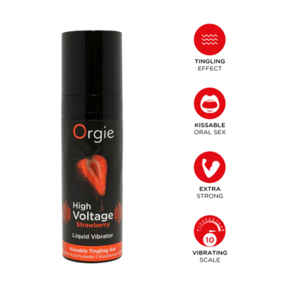 Orgie High Voltage Strawberry - Gel Estimulante Besable con Efecto Vibrador