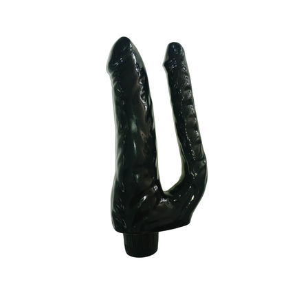 Double Penis Double Experience - Vibrador Doble Penetración Negro 21 cm
