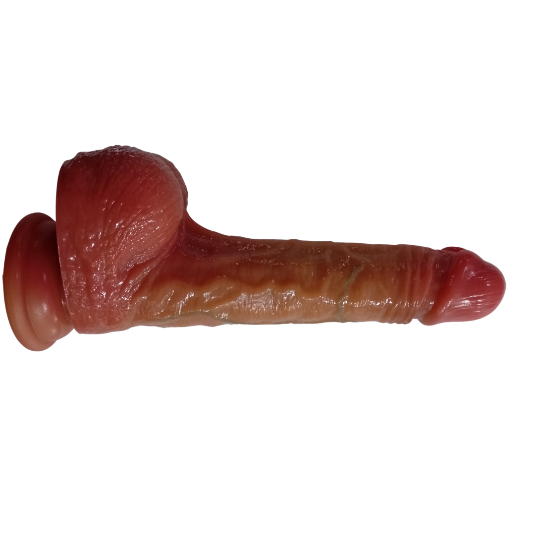 Dildo hiperrealista de silicona premium flexible de 22 cm