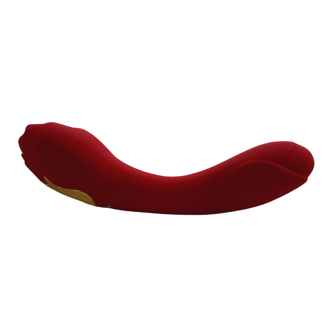 Masajeador Rosa flexible de silicona con carga USB y 12 modos