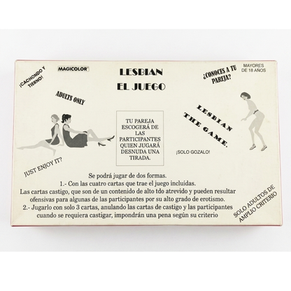 Lesbian El Juego - Reverso con instrucciones del juego de mesa para adultos