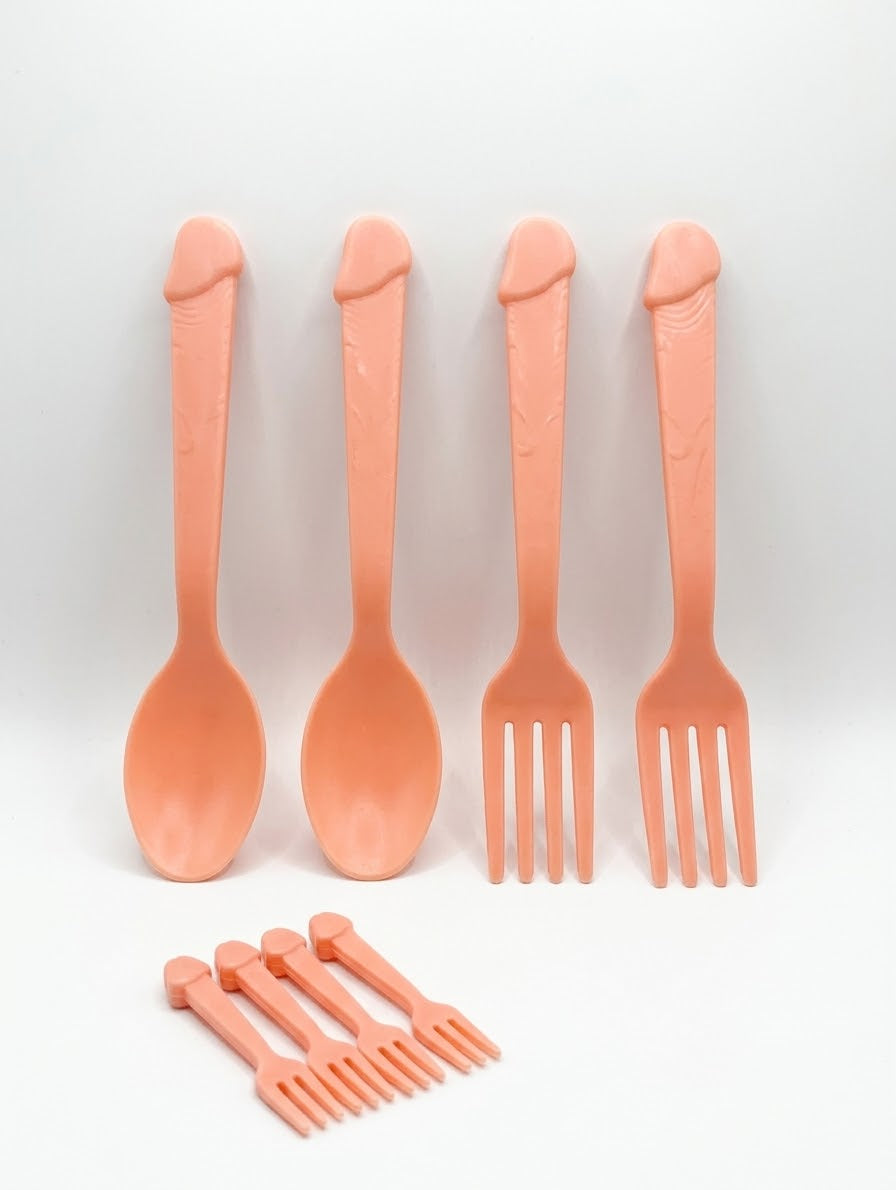 Cubiertos para fiestas con diseño divertido, paquete de 6