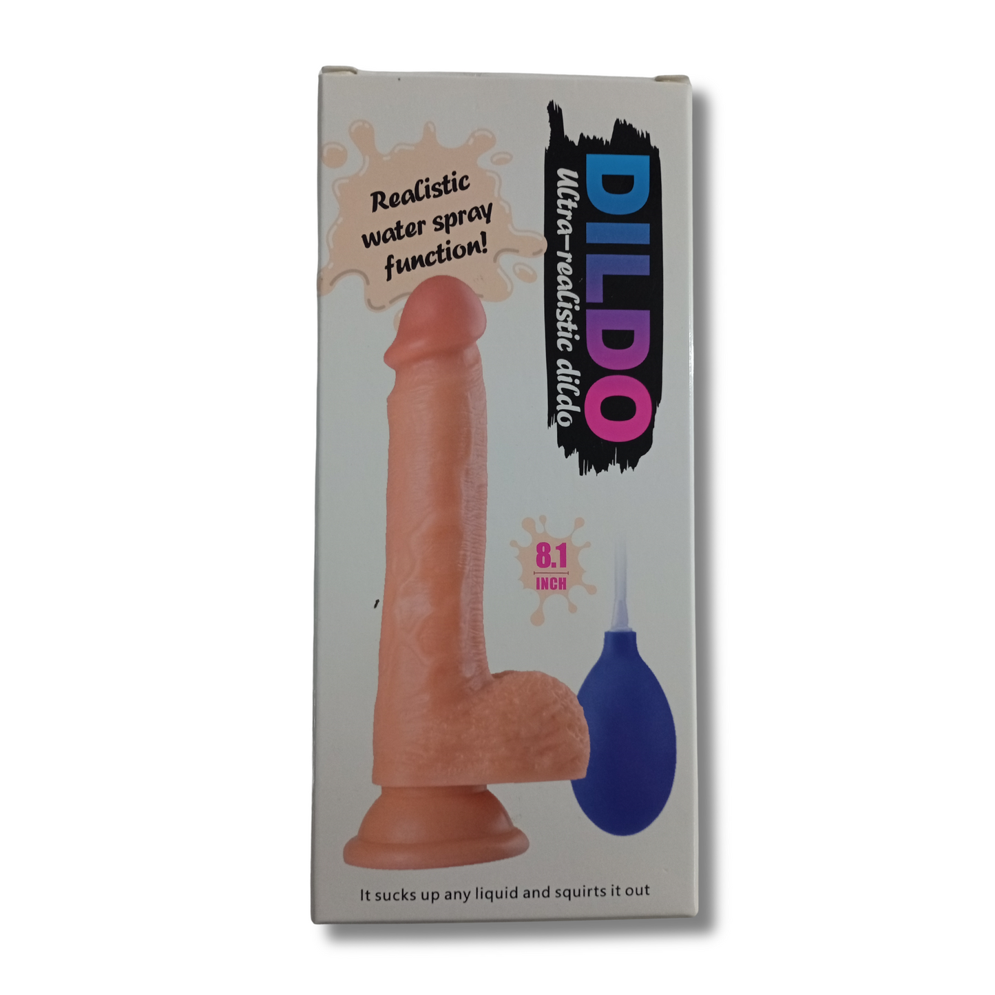 Dildo Ultra Realista 8.1 Pulgadas con Función Water Spray y Copa de Succión