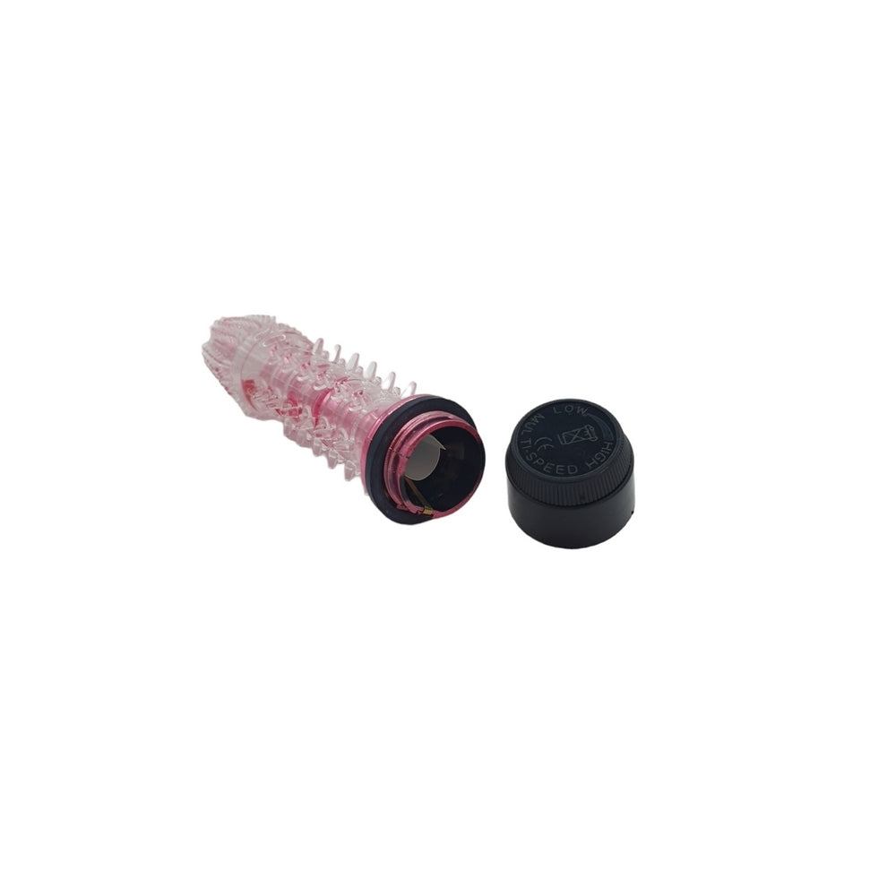 Base del vibrador en espiral abierta mostrando compartimento para 2 pilas AAA