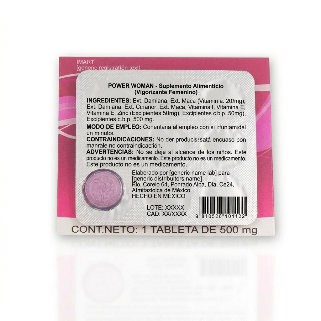 Power Woman – Suplemento Vigorizante Femenino 500 mg