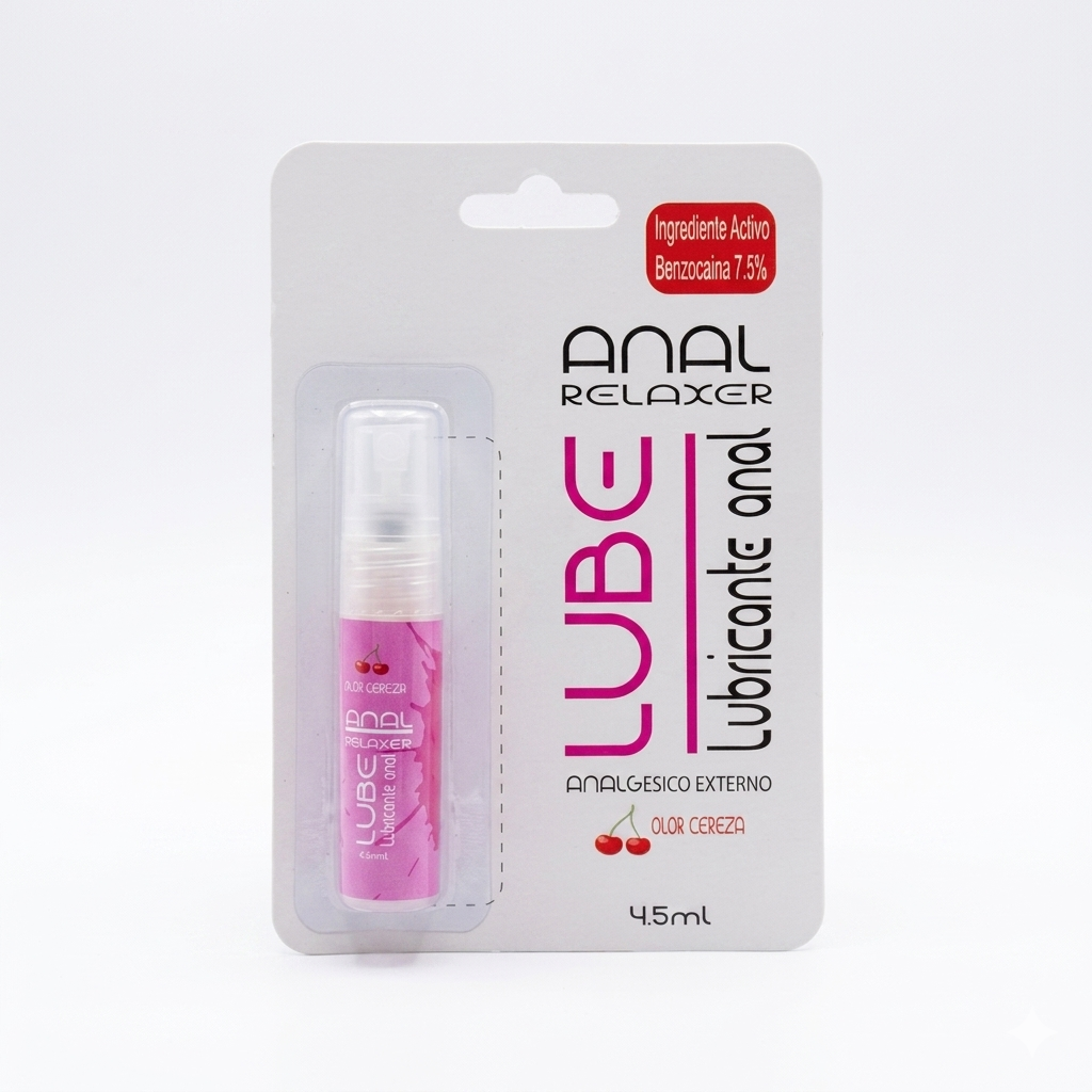 Anal Relaxer Lube - Lubricante Anal con Benzocaína 7.5% - Aroma Cereza 4.5 ml