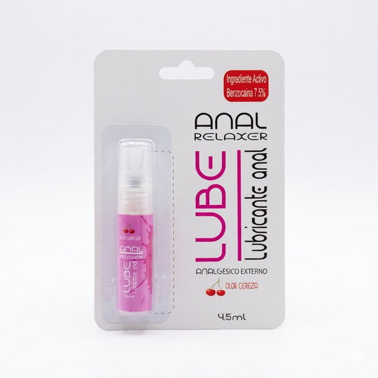 Anal Relaxer Lube - Lubricante Anal con Benzocaína 7.5% - Aroma Cereza 4.5 ml