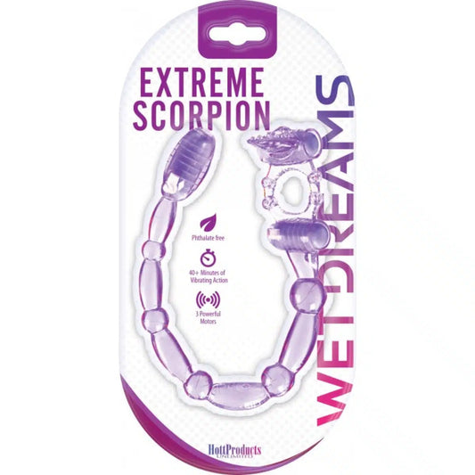 Plug Anal Vibrador Extreme Scorpion con Anillo Peneano – Triple Motor 40 Min Silicona Premium