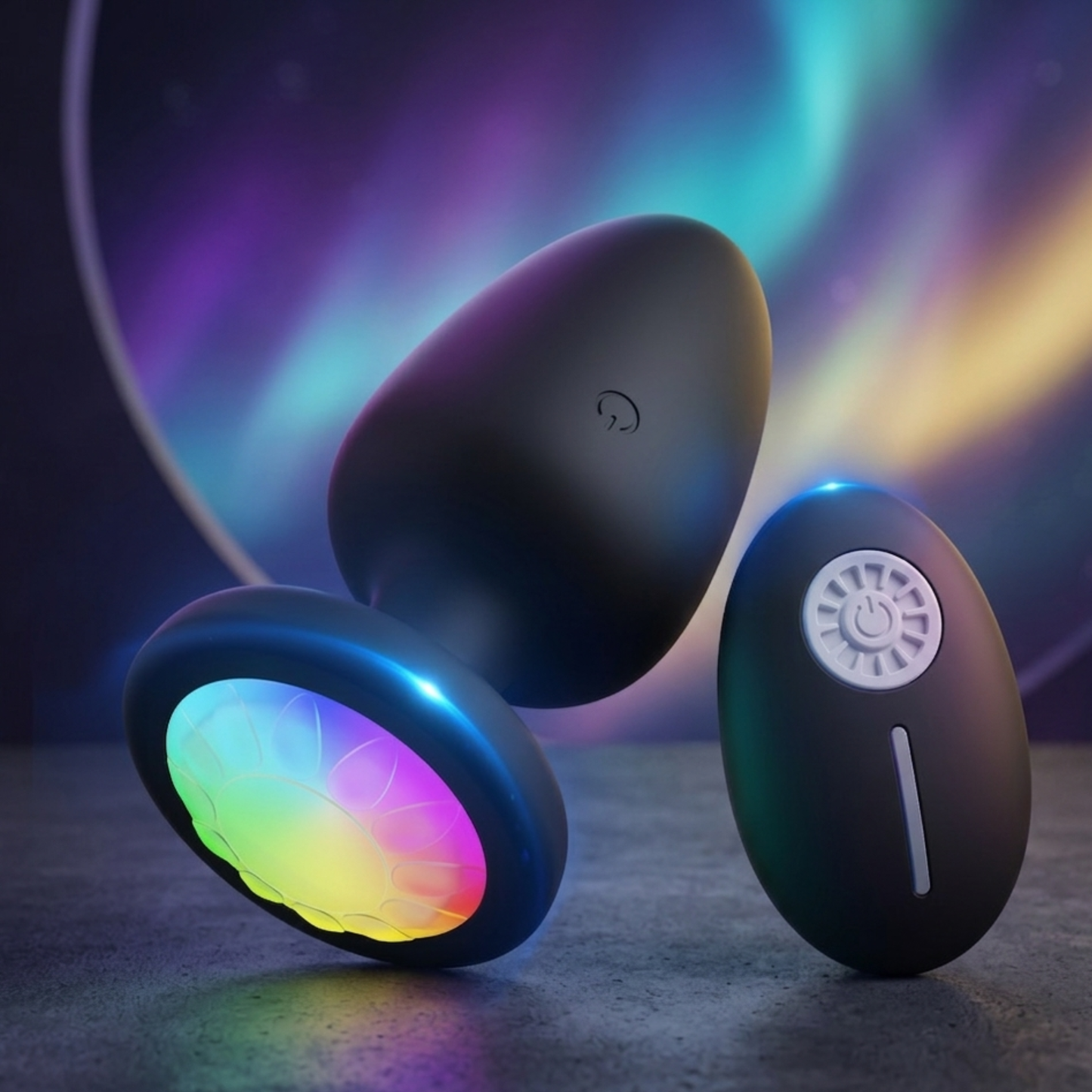 Plug Anal con Luz LED RGB y Control Remoto Inalámbrico – Silicona Premium Recargable