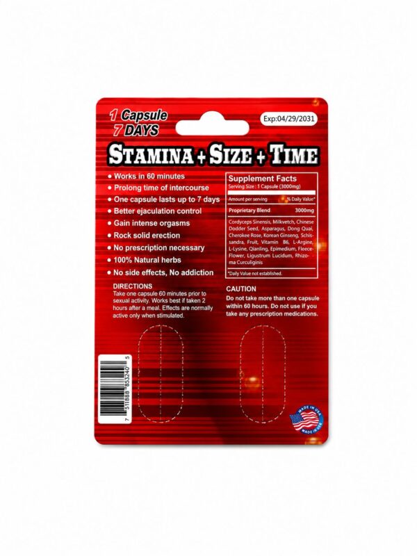 Rhino 69 700000K reverso con tabla de suplementos e ingredientes