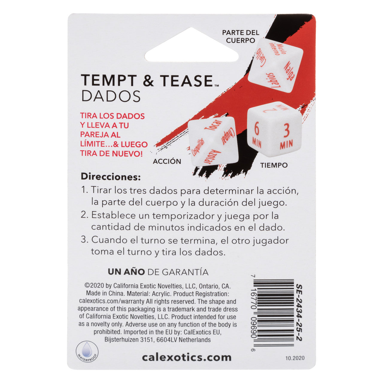 Dados Eróticos Tempt & Tease Dice – CalExotics