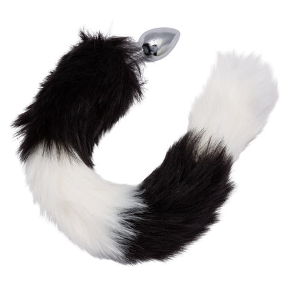 Plug Anal con Cola Running Wild Black & White Tail – CalExotics