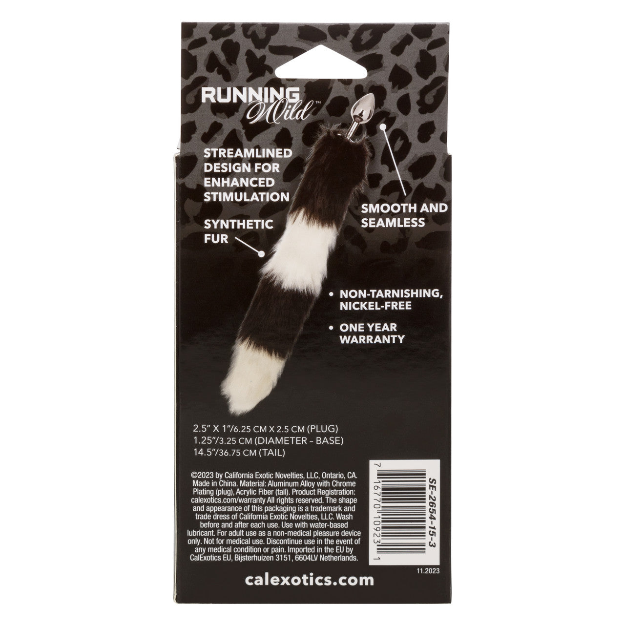 Plug Anal con Cola Running Wild Black & White Tail – CalExotics