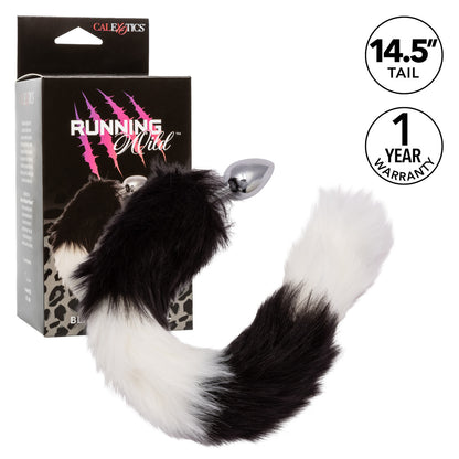 Plug Anal con Cola Running Wild Black & White Tail – CalExotics