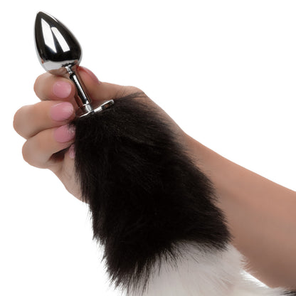 Plug Anal con Cola Running Wild Black & White Tail – CalExotics