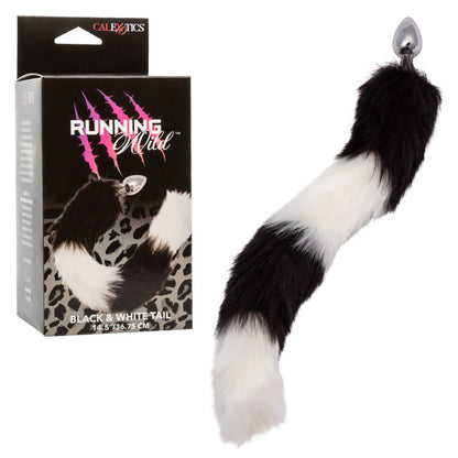 Plug Anal con Cola Running Wild Black & White Tail – CalExotics