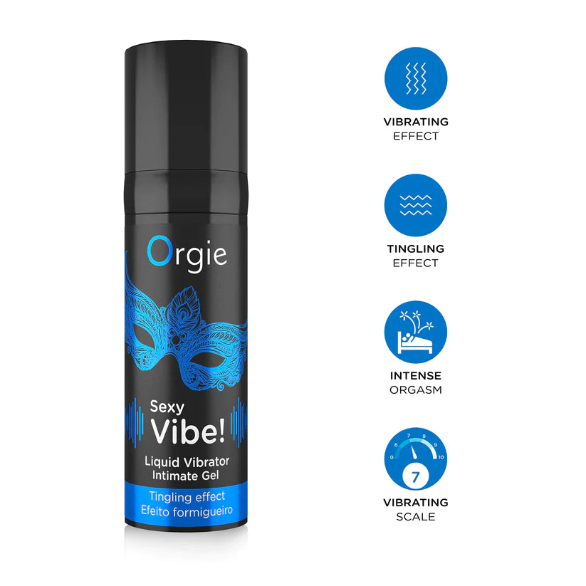 Gel Vibrador Sexy Vibe! Liquid Vibrator Orgie – Extracto Amazónico Vibración y Hormigueo 15 ml