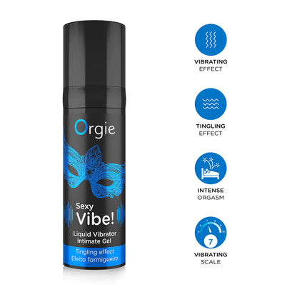 Gel Vibrador Sexy Vibe! Liquid Vibrator Orgie – Extracto Amazónico Vibración y Hormigueo 15 ml