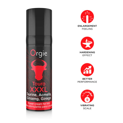 Touro XXXL Power Cream by Orgie – Crema Potenciadora y Vibradora 15ml