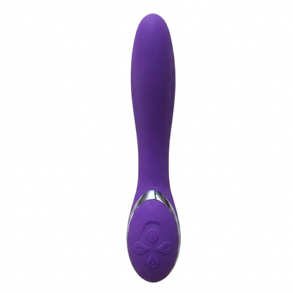 Vibrador Banana Silicona Premium 27 Funciones – Discreto Recargable USB Rosa y Morado