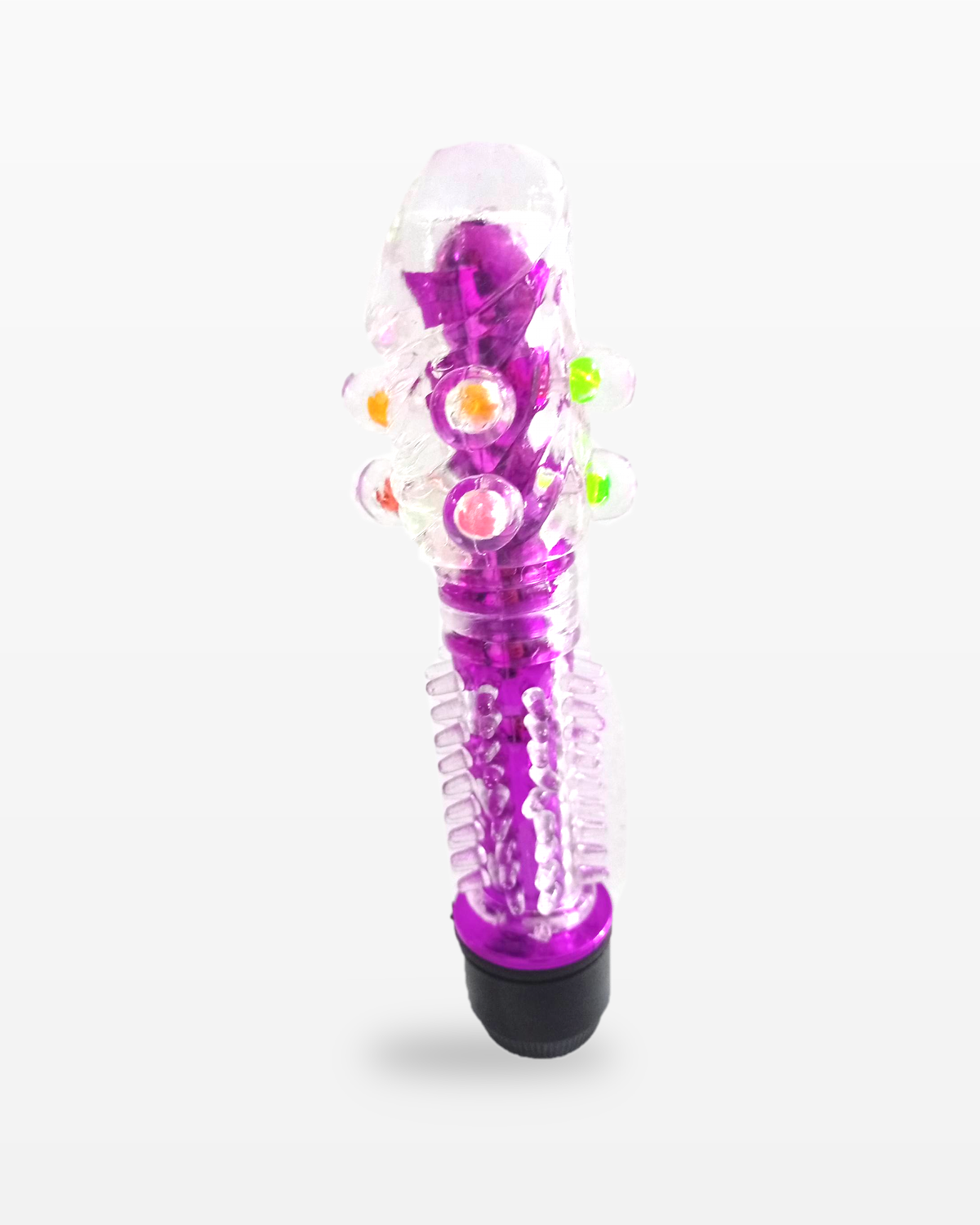 Vibrador Translúcido  con Funda Desmontable y Protuberancias Multicolor