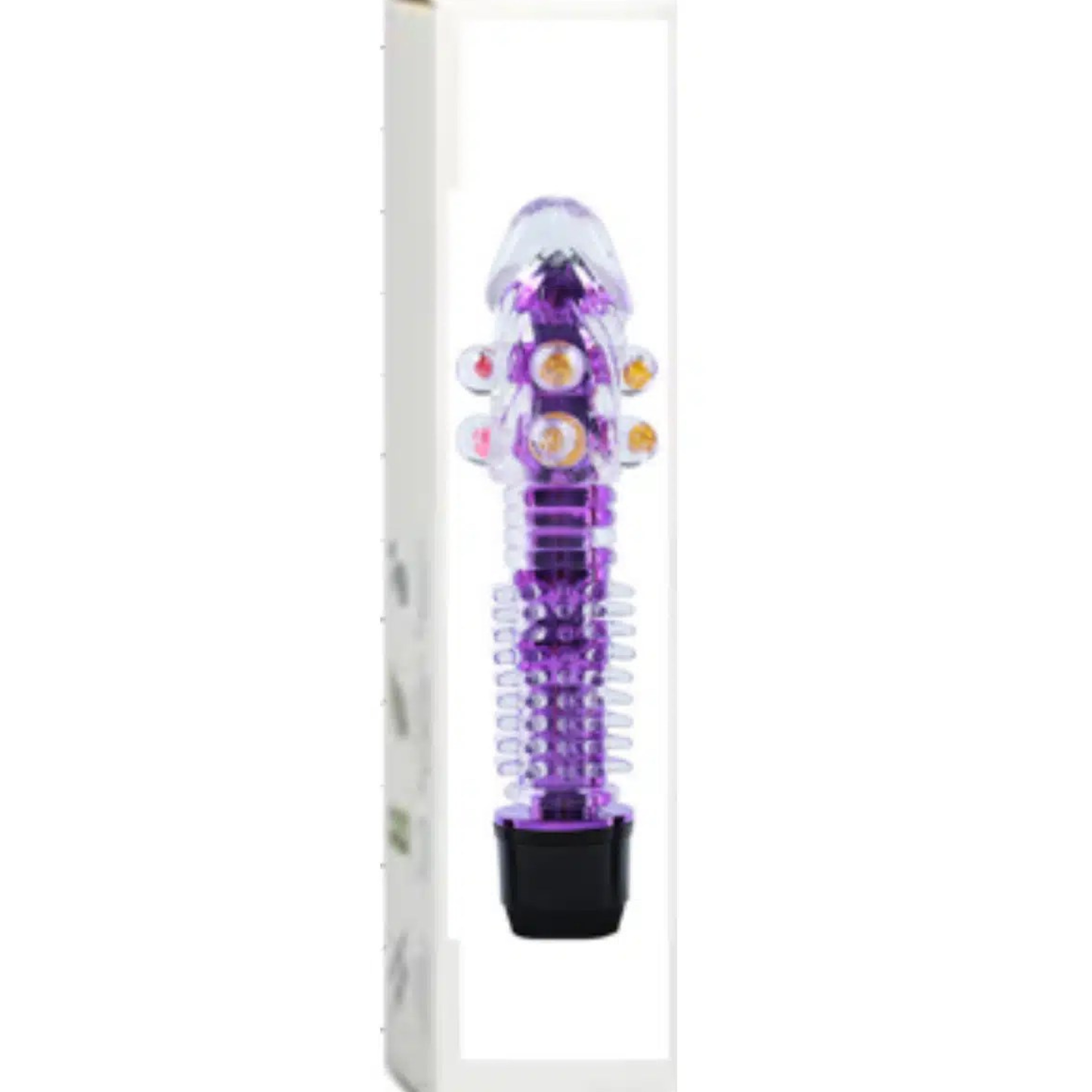Vibrador Translúcido  con Funda Desmontable y Protuberancias Multicolor