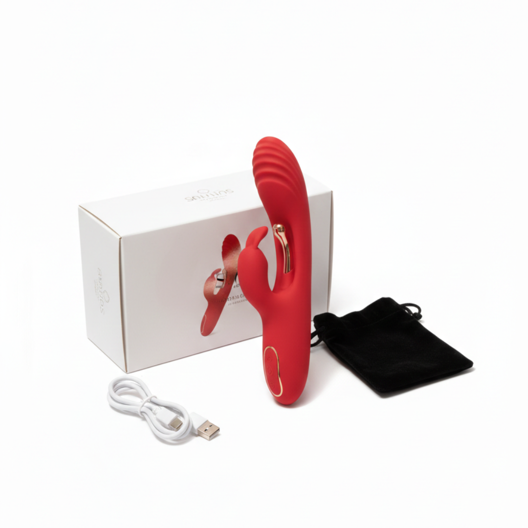 Vibrador Conejo Rabbit Red Pulse - Doble Estimulación Premium con 9 Modos
